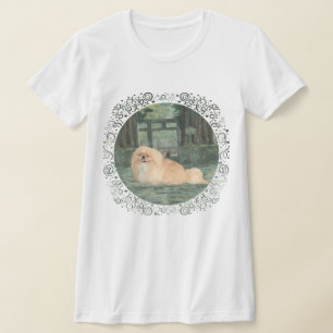 Pekingese Dog at Oriental Gateway T-Shirt