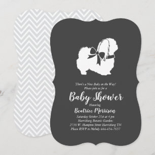 Pekingese Dog Baby Shower Neutral Invitation