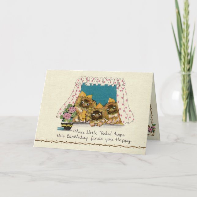Pekingese Dog Birthday Card (Front)