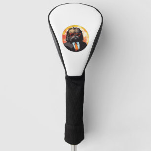 Pekingese Dog Businessman Golf Head Cover