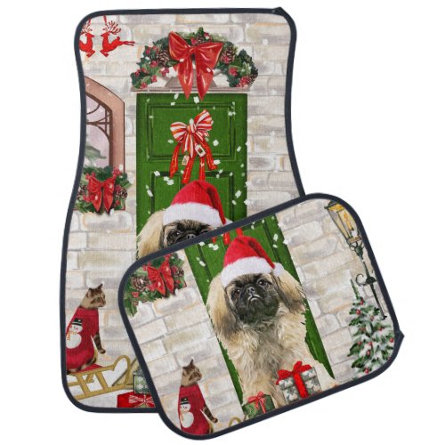 Pekingese Dog Christmas Car Floor Mat