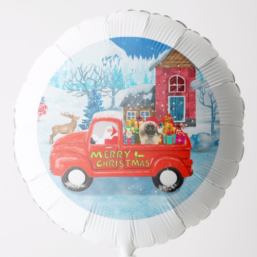 Pekingese Dog Christmas Delivery Truck Snow Balloon
