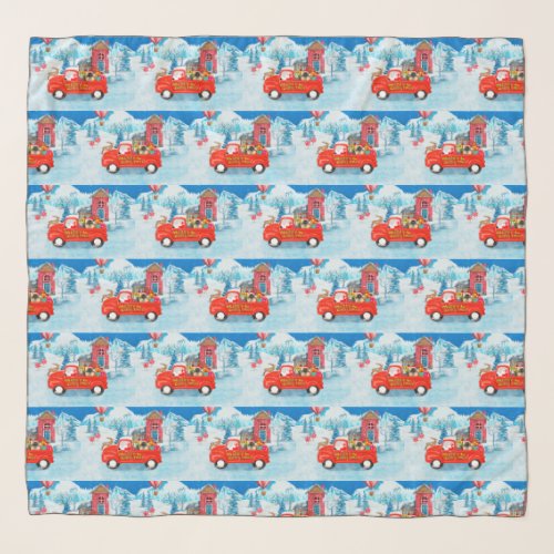 Pekingese Dog Christmas Delivery Truck Snow Scarf