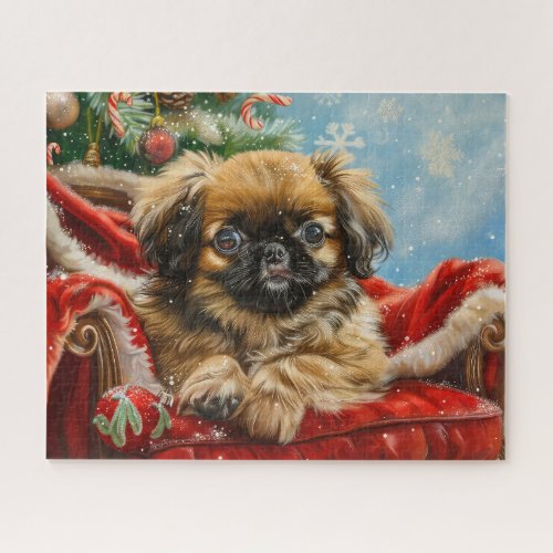 Pekingese Dog Christmas Festive Jigsaw Puzzle