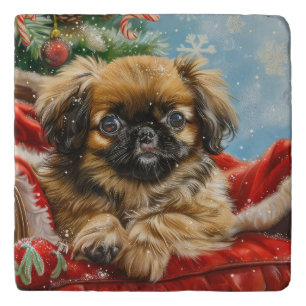 Pekingese Dog Christmas Festive Trivet