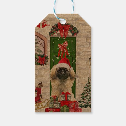 Pekingese Dog Christmas Gift Tag