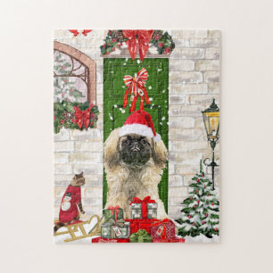 Pekingese Dog Christmas Jigsaw Puzzle