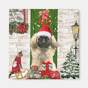Pekingese Dog Christmas Magnet