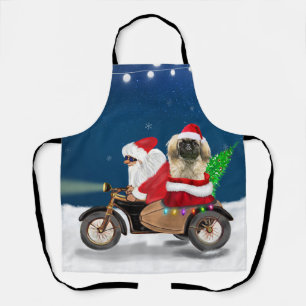 Pekingese Dog Christmas Santa Claus Apron