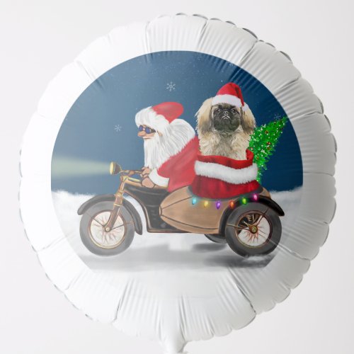 Pekingese Dog Christmas Santa Claus   Balloon