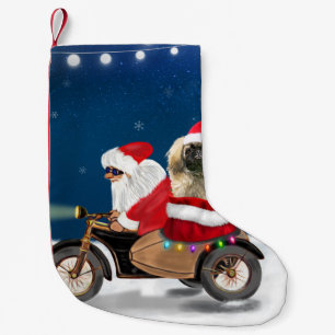 Pekingese Dog Christmas Santa Claus Small Christmas Stocking