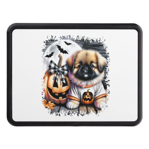Pekingese Dog Halloween Square Hitch Cover