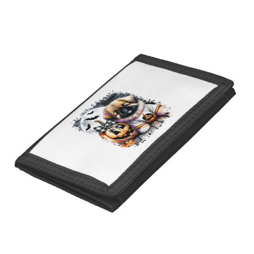 Pekingese Dog Halloween Square Trifold Wallet