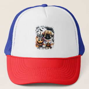 Pekingese Dog Halloween Square Trucker Hat