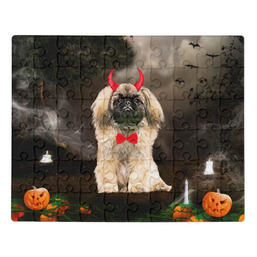 Pekingese Dog in Halloween Costume Jigsaw Puzzle