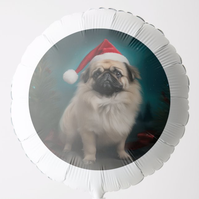 Pekingese Dog in Snow Christmas Balloon (Front)