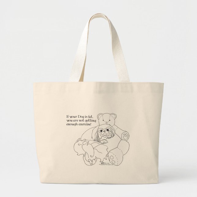 Pekingese Dog Large Tote Bag (Front)