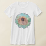 Pekingese Dog on Aquamarine Background T-Shirt