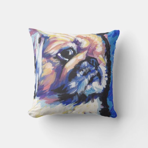 pekingese Dog Pop Art Throw Pillow