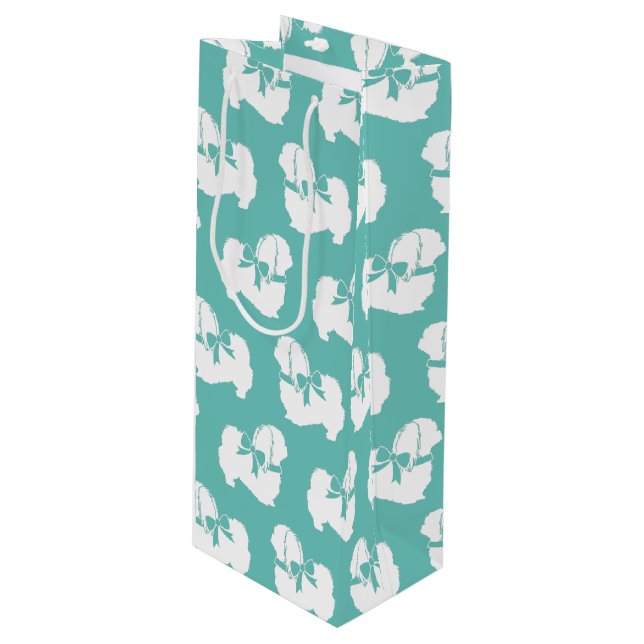 Pekingese Dog Puppy Wine Gift Bag (Front Angled)