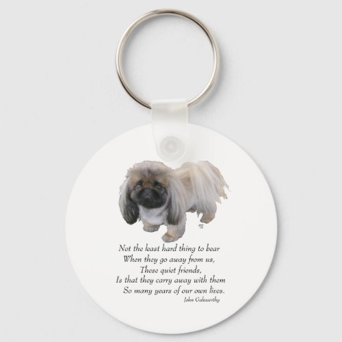 Pekingese Dog Rainbow Bridge Keychain