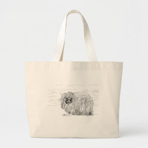 Pekingese Dog Seaside Large Tote Bag