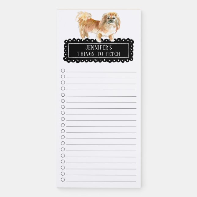Pekingese Dog Shopping List Magnetic Notepad (Front)