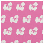 Pekingese Dog Silhouette Pet Pink Fabric