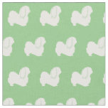 Pekingese Dog Silhouette Pet Sage Green Fabric