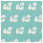 Pekingese Dog Silhouette Pet Teal Fabric