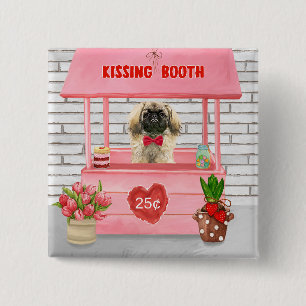 pekingese Dog Valentine's Day Kissing Booth Button