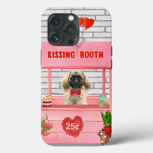 pekingese Dog Valentines Day Kissing Booth iPhone 13 Pro Case