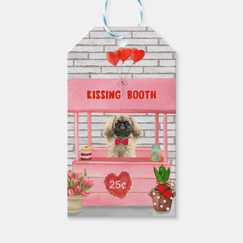 pekingese Dog Valentines Day Kissing Booth Gift Tags