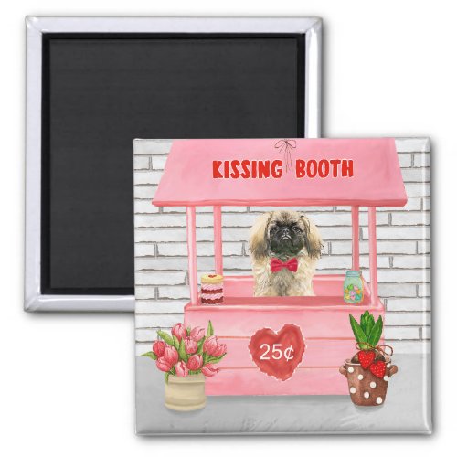 pekingese Dog Valentines Day Kissing Booth Magnet