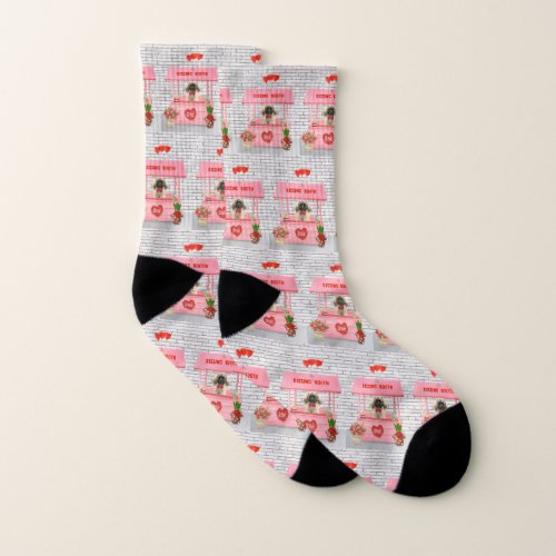 pekingese Dog Valentines Day Kissing Booth Socks