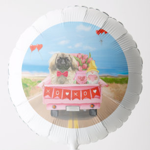 Pekingese Dog Valentine's Day Truck Hearts Balloon