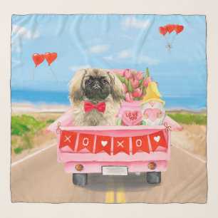 Pekingese Dog Valentine's Day Truck Scarf