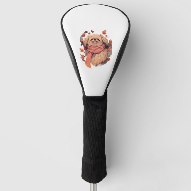 Pekingese Fall Dog Autumn Leaves Thanksgiving    Golf Head Cover (Front)