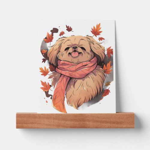 Pekingese Fall Dog Autumn Leaves Thanksgiving    Picture Ledge