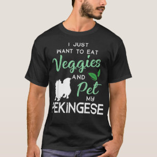 Pekingese Funny Vegan Dog Lover Owner Xmas Birthda T-Shirt