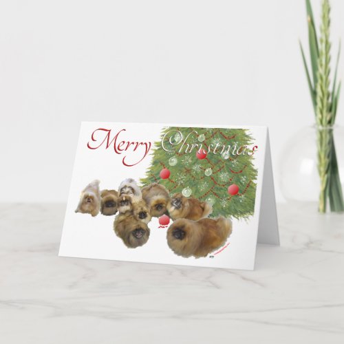 Pekingese Group Celebrates Christmas Holiday Card