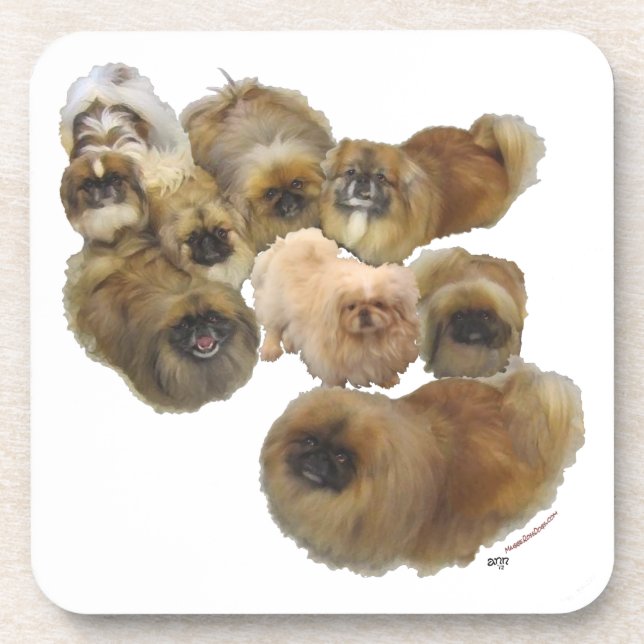 Pekingese Group Drink Coaster (Front)