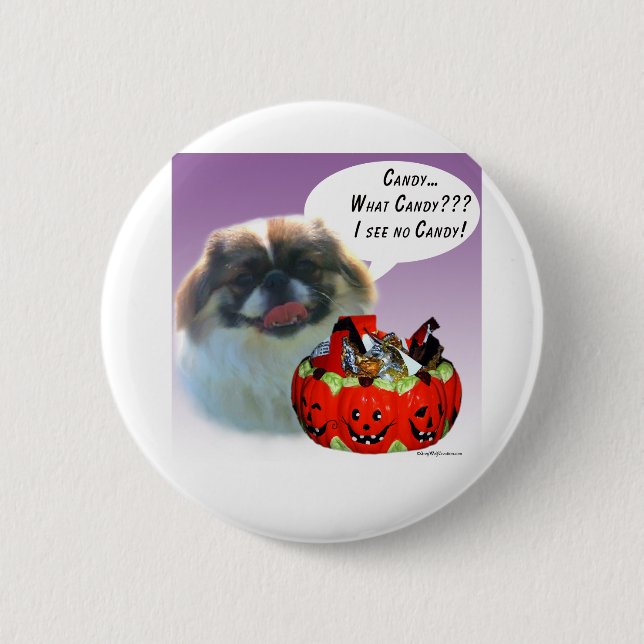 Pekingese Halloween Candy Button (Front)