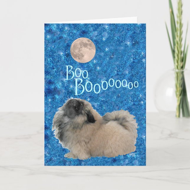 Pekingese Halloween Card (Front)