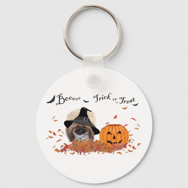 Pekingese Halloween Keychain (Front)