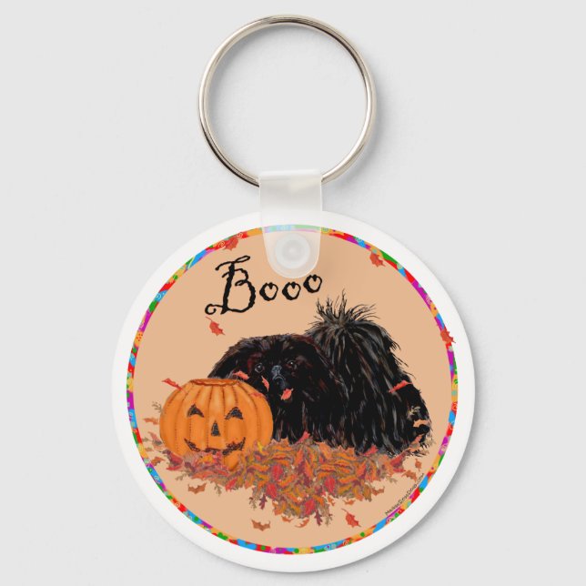 Pekingese Halloween Keychain (Front)