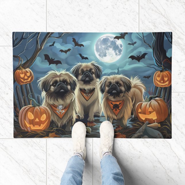 Pekingese Halloween Spooky Doormat (Indoor)