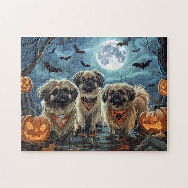 Pekingese Halloween Spooky Jigsaw Puzzle (Horizontal)