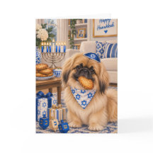 Pekingese Hanukkah Card