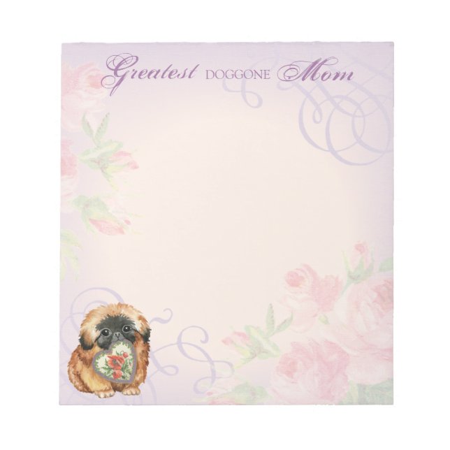 Pekingese Heart Mom Notepad (Front)